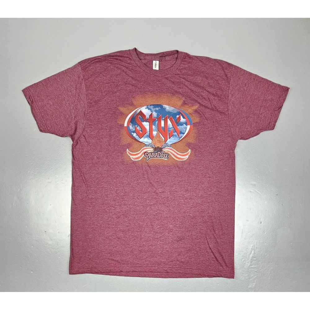 Styx‎ Paradise Theatre Concert T-shirt Mens 2XL Burgundy Rock Band Tee NWOT